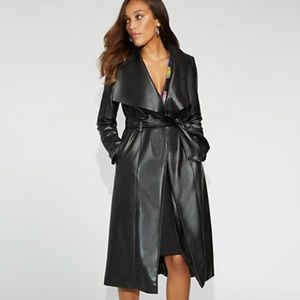 Black Faux-Leather Trench Coat - Gabrielle Union